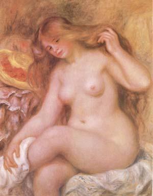 Pierre-Auguste Renoir Bather with Long Blonde Hair (mk09) oil painting picture